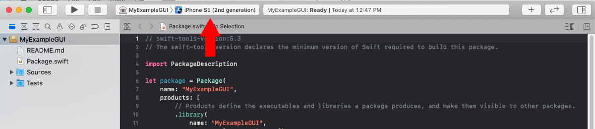 Xcode 12 - Set the Scheme to iOS